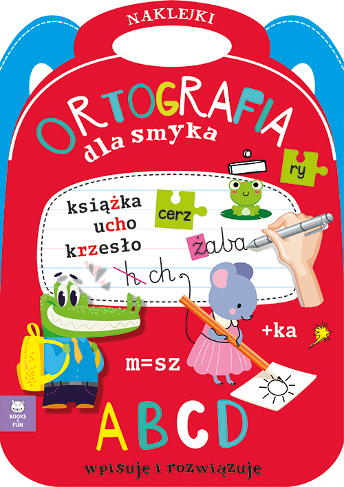 Ortografia dla smyka BOOKS AND FUN, zeszyt ćwiczeń pisowni z łamigłówkami i naklejkami