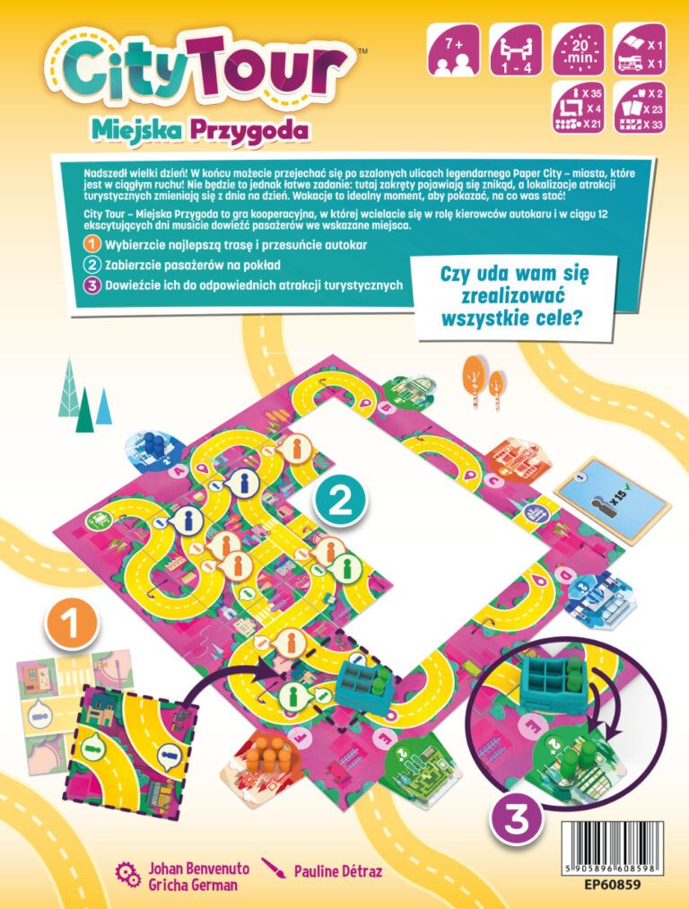 City Tour – Miejska Przygoda Epee, kooperacyjna gra planszowa o wspólnym planowaniu trasy