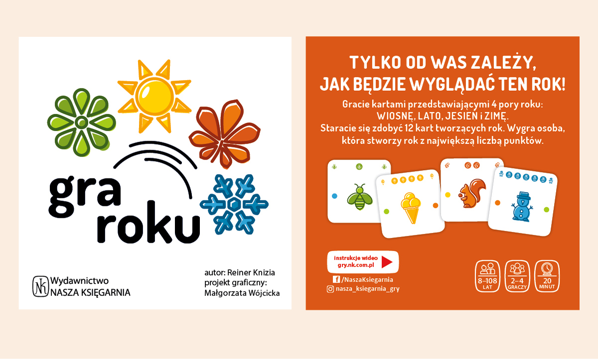 Gra karciana o porach roku Nasza Księgarnia do wspólnej rozgrywki