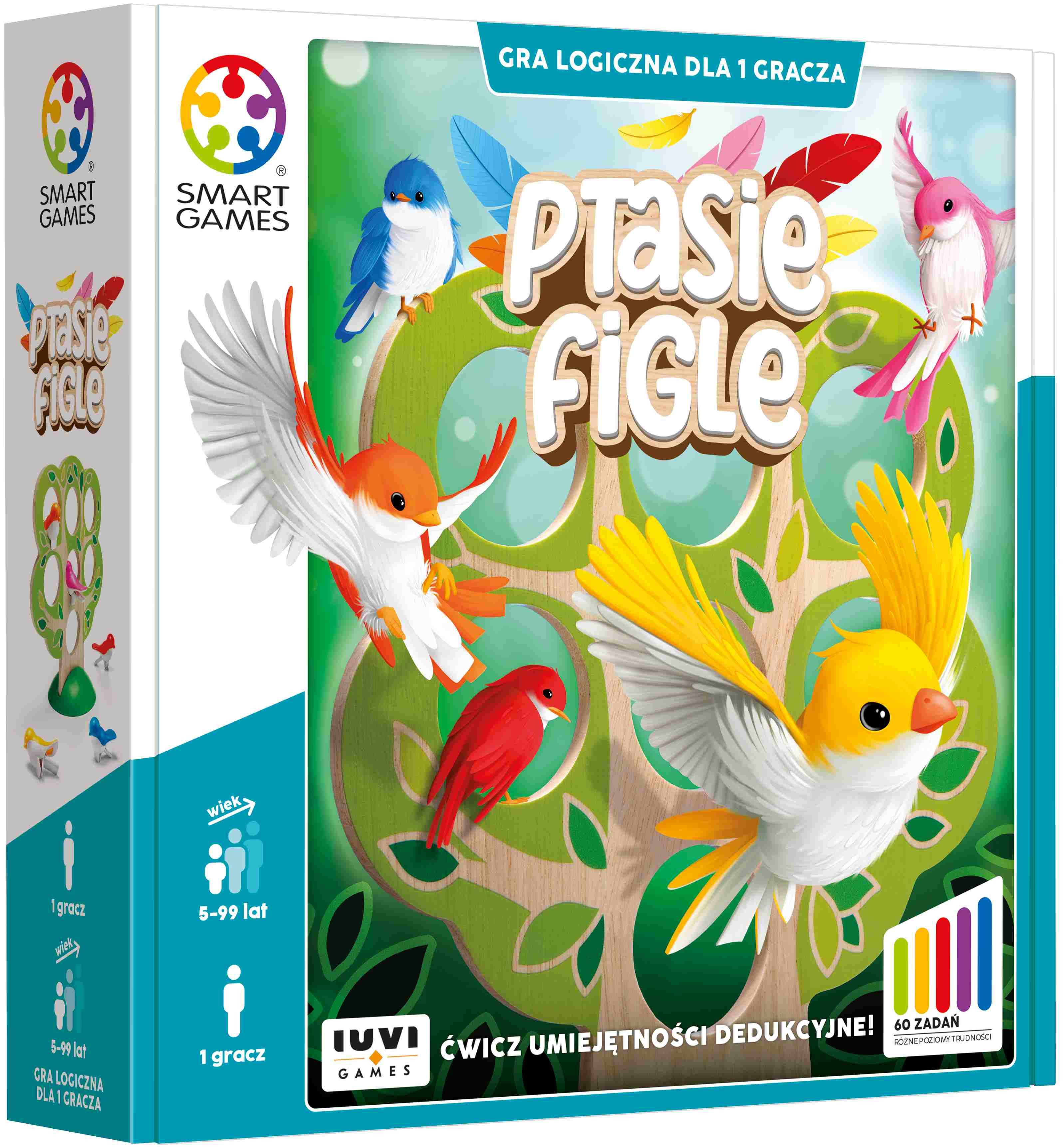 Smart Games Ptasie Figle – drewniane drzewko i ptaszki do gry logicznej