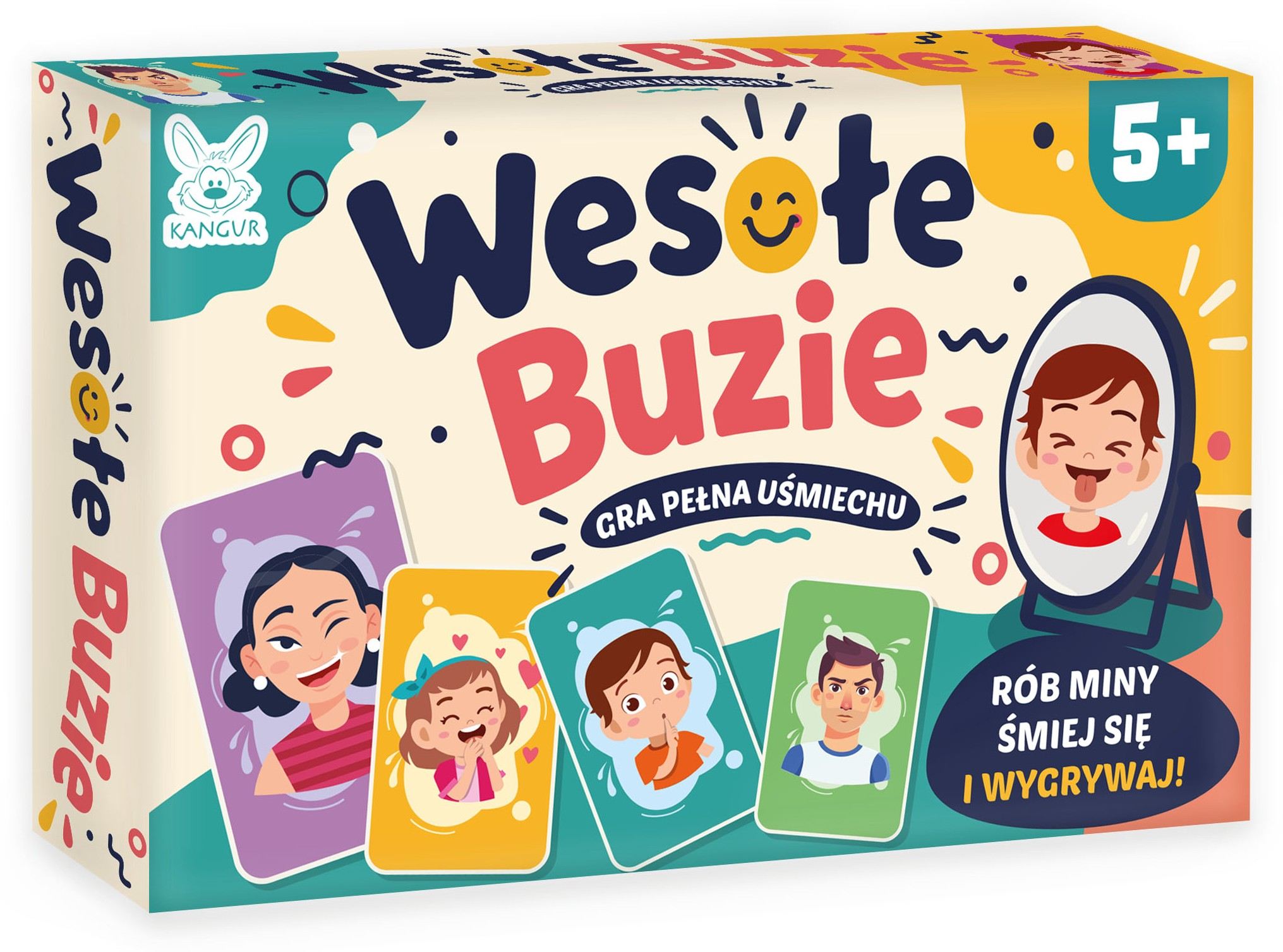 Karty do gry Wesołe Buzie KANGUR z postaciami i zabawnymi wyrazami twarzy