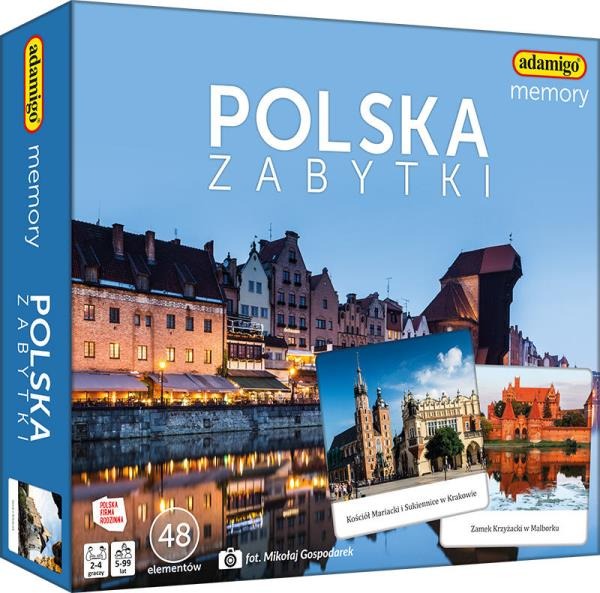 Polska Zabytki ADAMIGO – gra pamięciowa Memory o polskich zabytkach dla dzieci