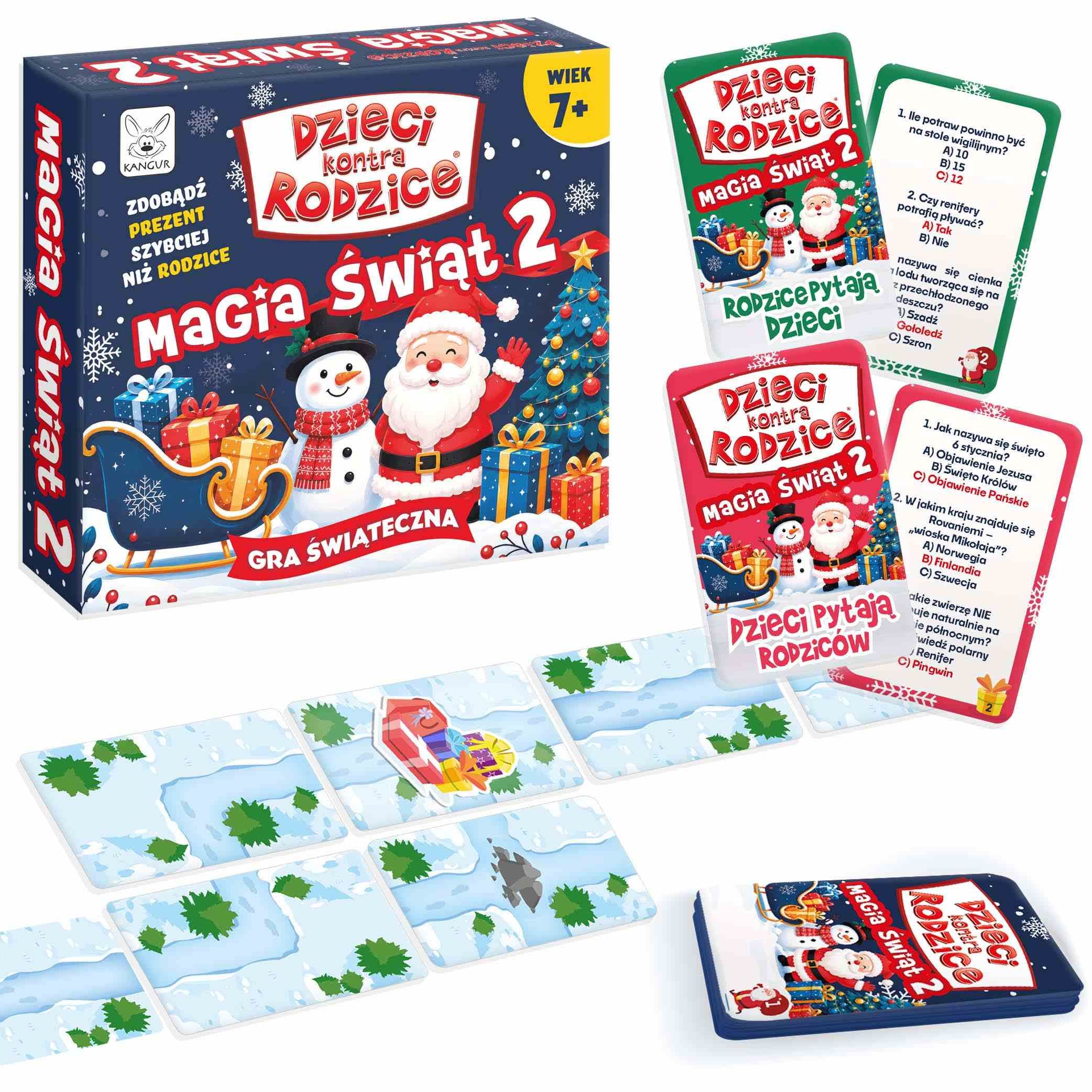 Dzieci kontra Rodzice Magia Świąt 2 KANGUR, rodzinna gra quizowa o Bożym Narodzeniu