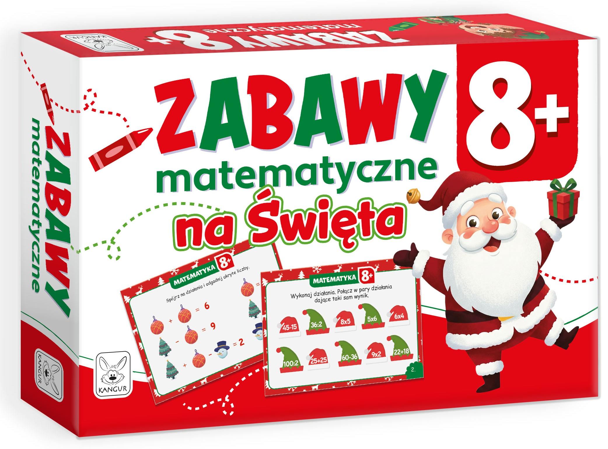 Karty KANGUR ze świątecznymi zadaniami matematycznymi dla dzieci od 8 lat