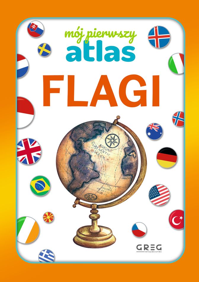 Atlas flag dla dzieci GREG z naklejkami i mapą świata A3