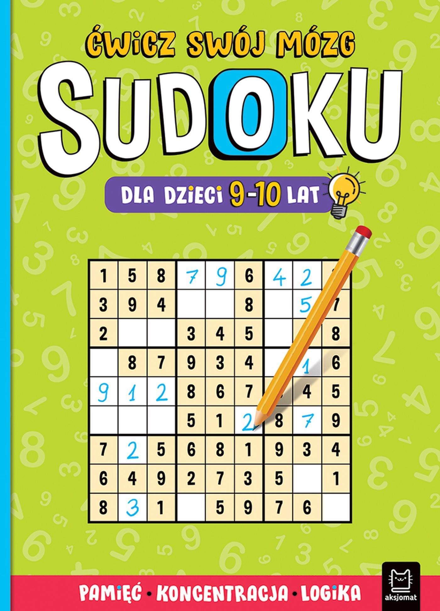 Sudoku dla dzieci AKSJOMAT, książka z łamigłówkami logicznymi na pamięć i koncentrację