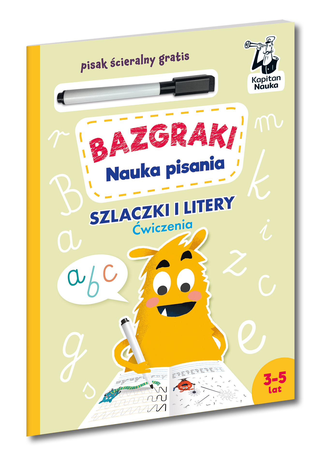 Bazgraki Szlaczki i litery, książka z ćwiczeniami do nauki pisania dla dzieci
