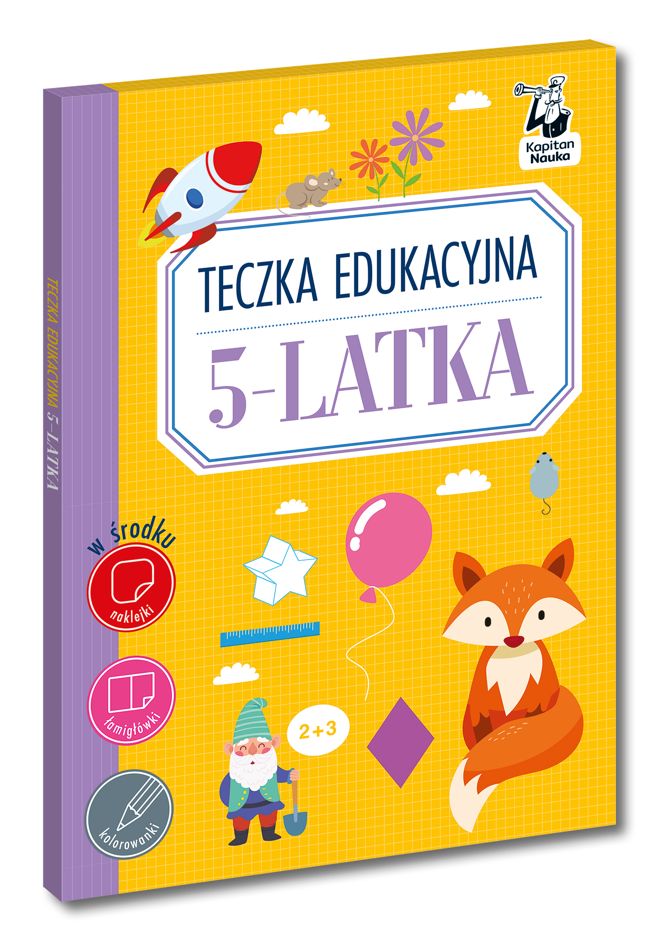 Teczka edukacyjna 5-latka Kapitan Nauka z elementarzem, ćwiczeniami i naklejkami