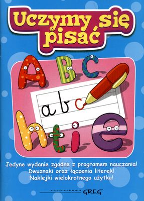Książka GREG do nauki pisania liter, dwuznaków i ćwiczeń z naklejkami