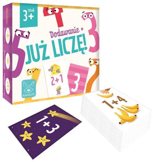 Już liczę, gra matematyczna KANGUR dla dzieci 3+ z zadaniami obrazkowymi