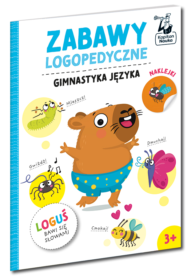 Gimnastyka języka Kapitan Nauka dla dzieci 3+ z kapibarą Logusiem