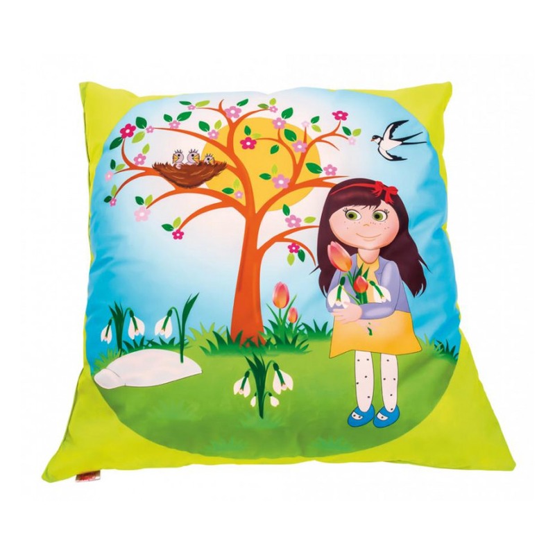 Poduszka relaksacyjna 100x100x25 cm EDUFIT na podłodze sali zabaw