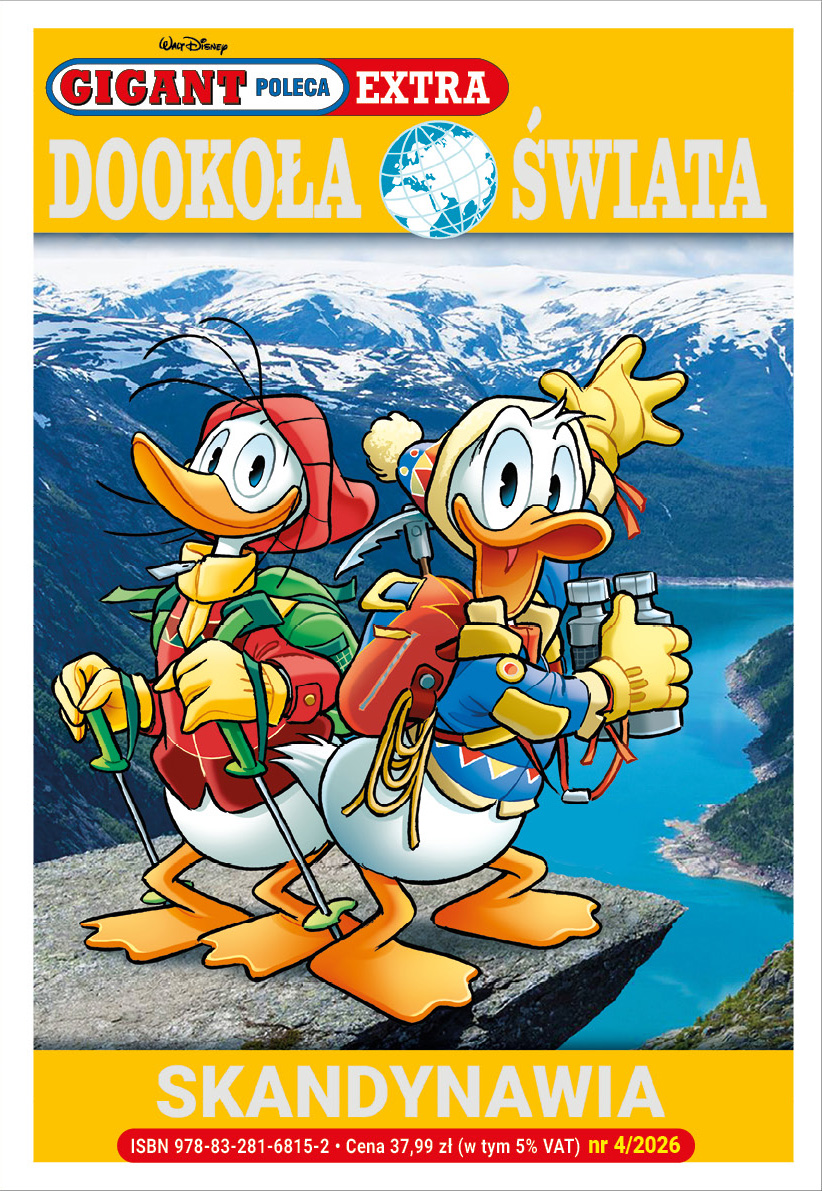 Okładka komiksu Gigant Poleca Extra 4/2026 o skandynawskiej wyprawie Kaczora Donalda