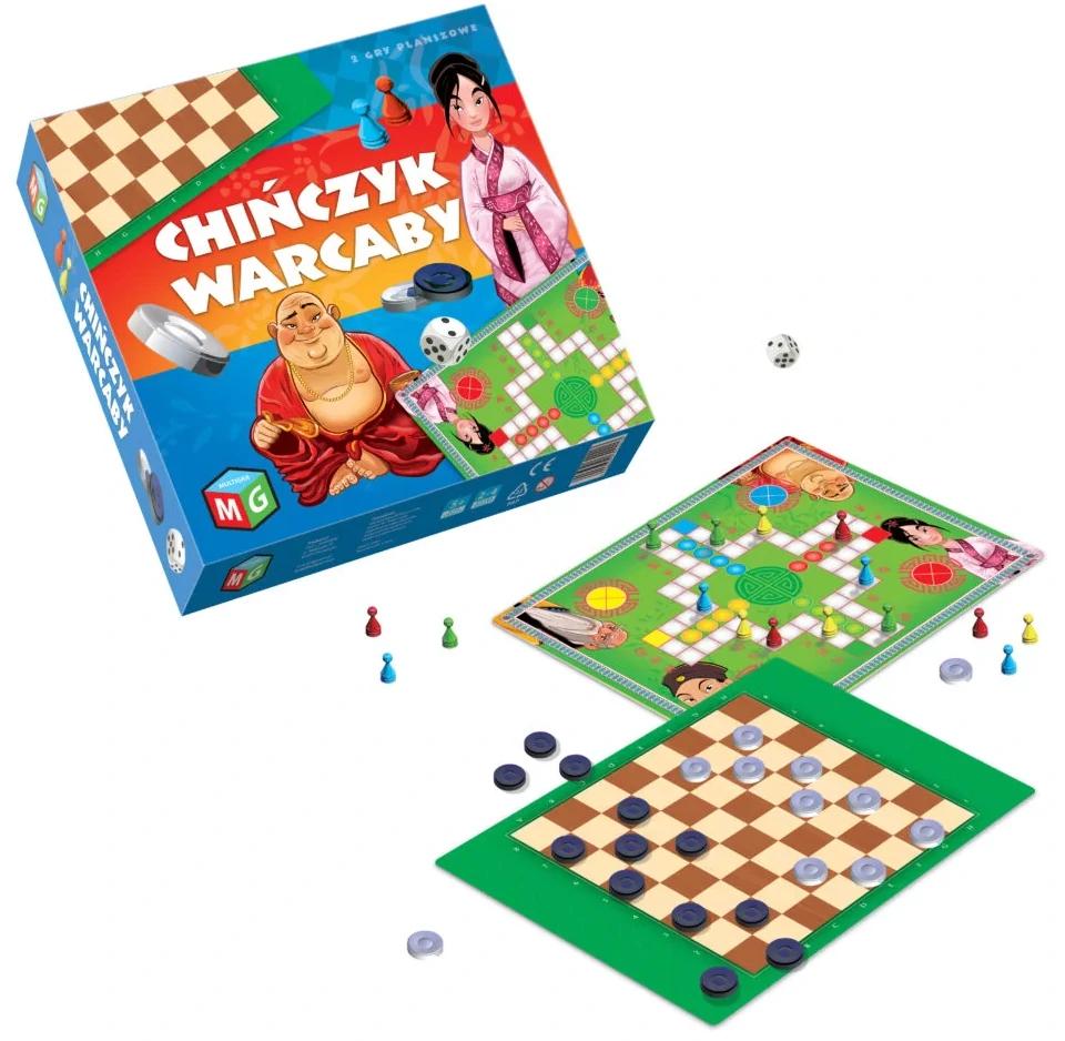 Chińczyk i Warcaby 2w1 MULTIGRA, zestaw klasycznych gier planszowych dla dzieci