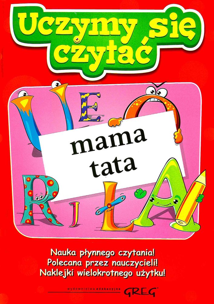 Książka GREG do nauki czytania dla dzieci z ćwiczeniami i naklejkami