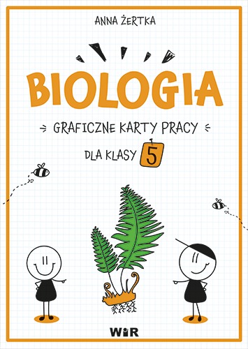 Graficzne karty pracy z biologii dla klasy 5, zestaw sketchnotek i kart z odpowiedziami