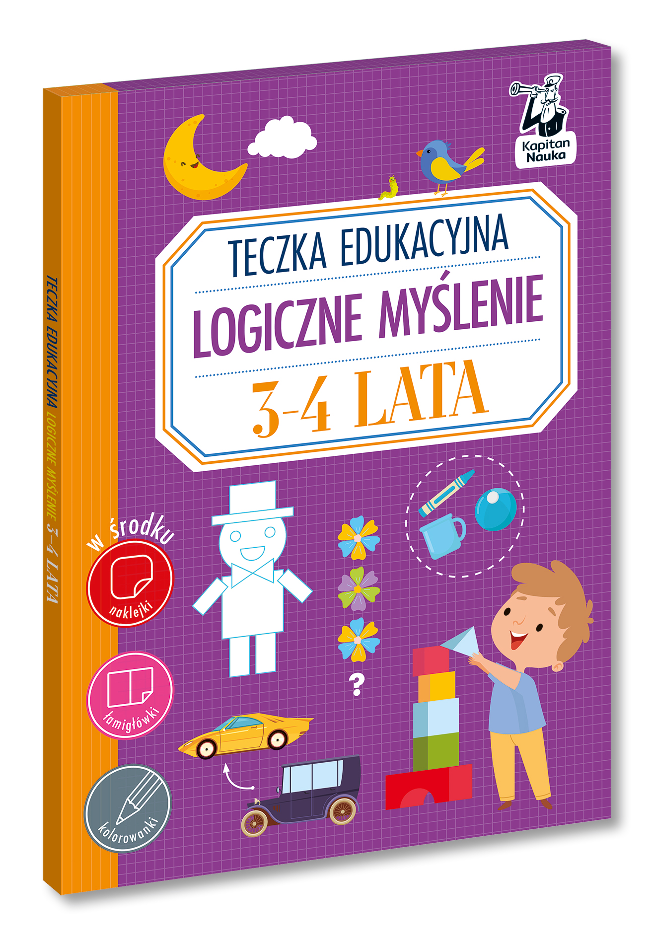 Teczka edukacyjna Kapitan Nauka z zadaniami, zagadkami i naklejkami dla przedszkolaków