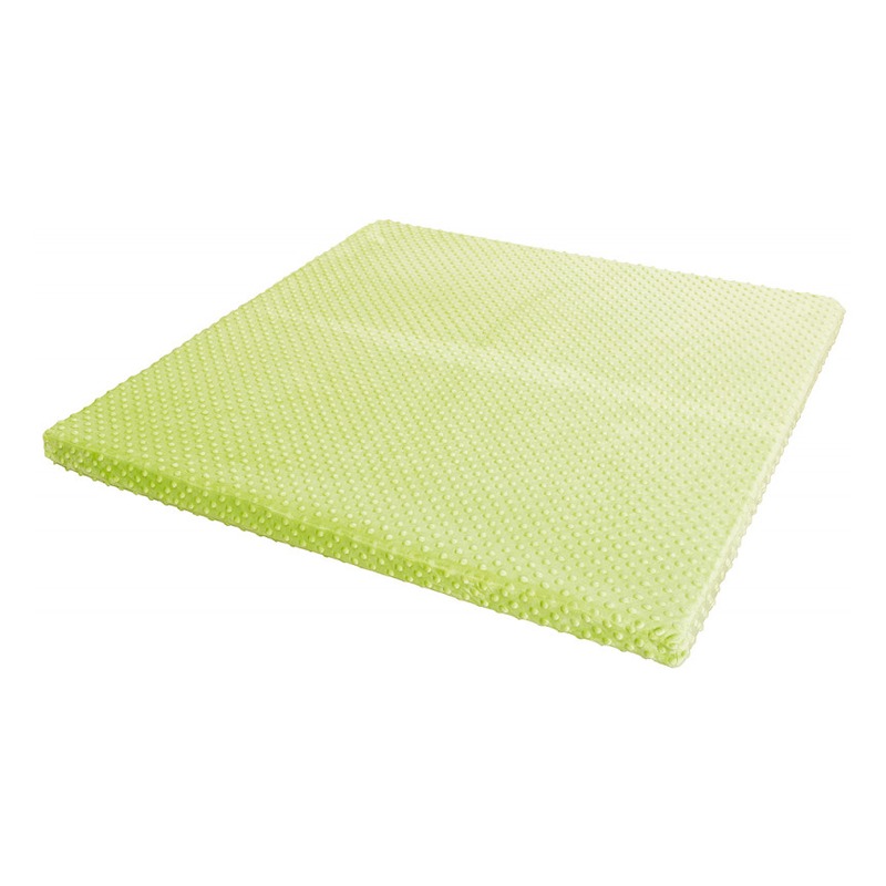 Materac Soft Hill w kolorze zielonym 100 x 100 cm — widok z góry, wyraźne pokrycie poliestrowe i krawędzie