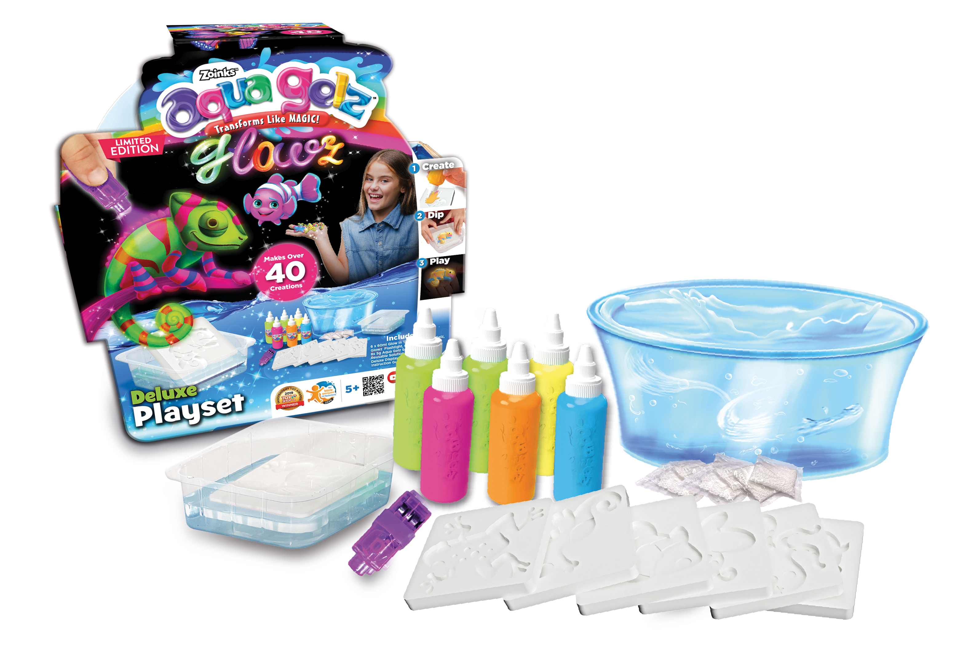 Aqua Gelz Deluxe SIMBA do tworzenia figurek 3D z żelu, z foremkami i lampką