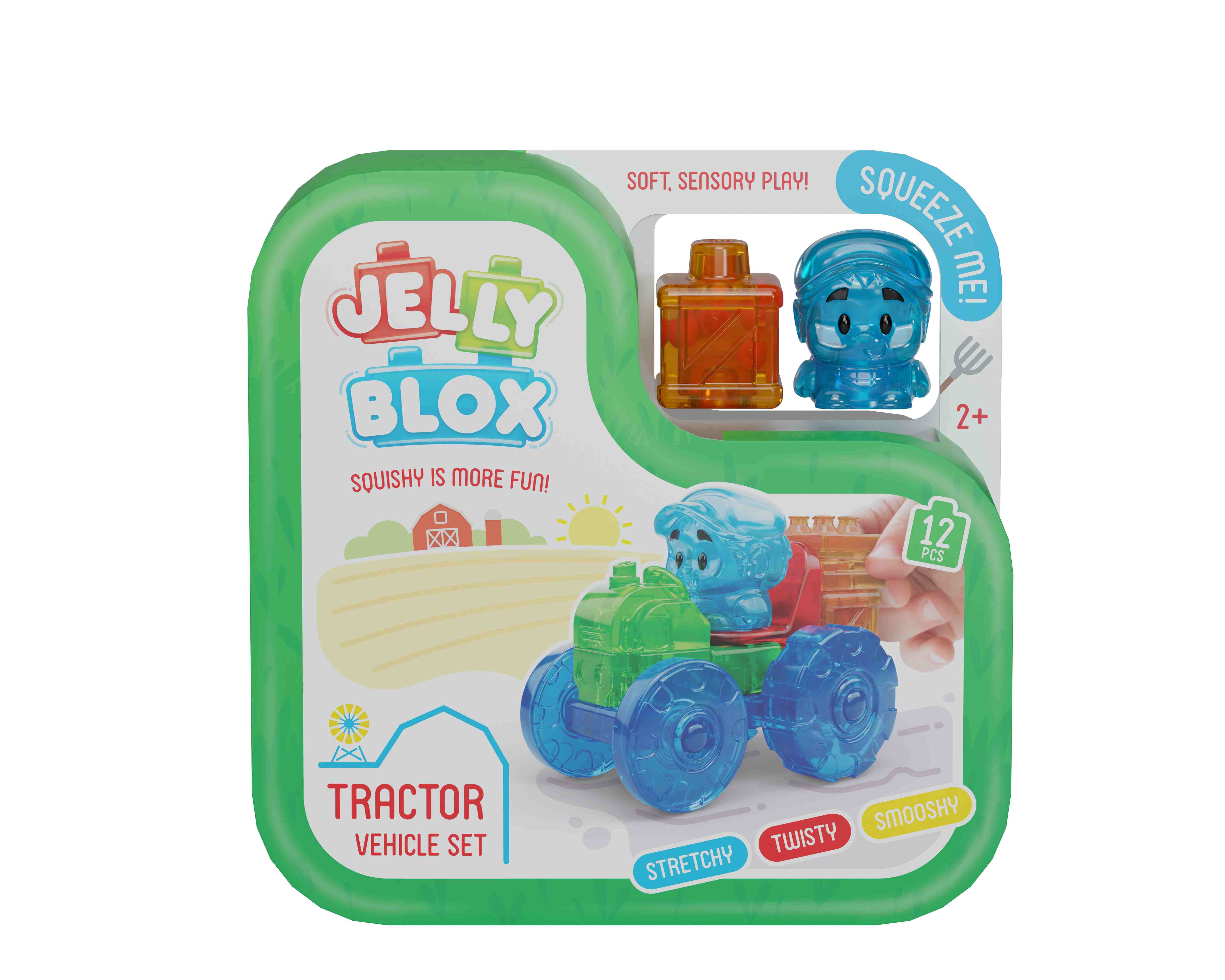 Klocki sensoryczne Jelly Blox GOLIATH Traktor, miękkie elementy do budowania pojazdu