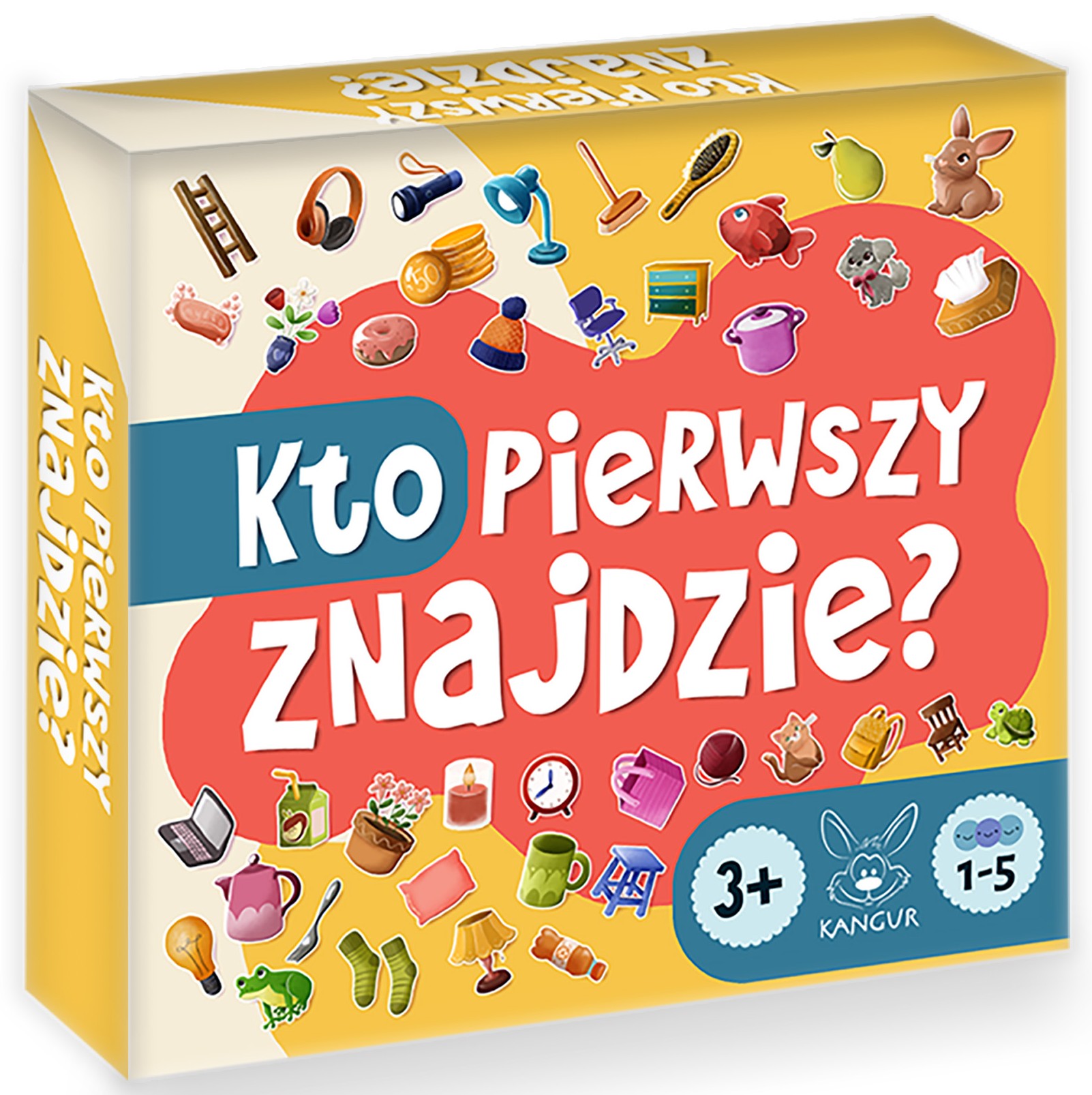 KANGUR Kto pierwszy znajdzie? gra obserwacyjna z planszą i żetonami