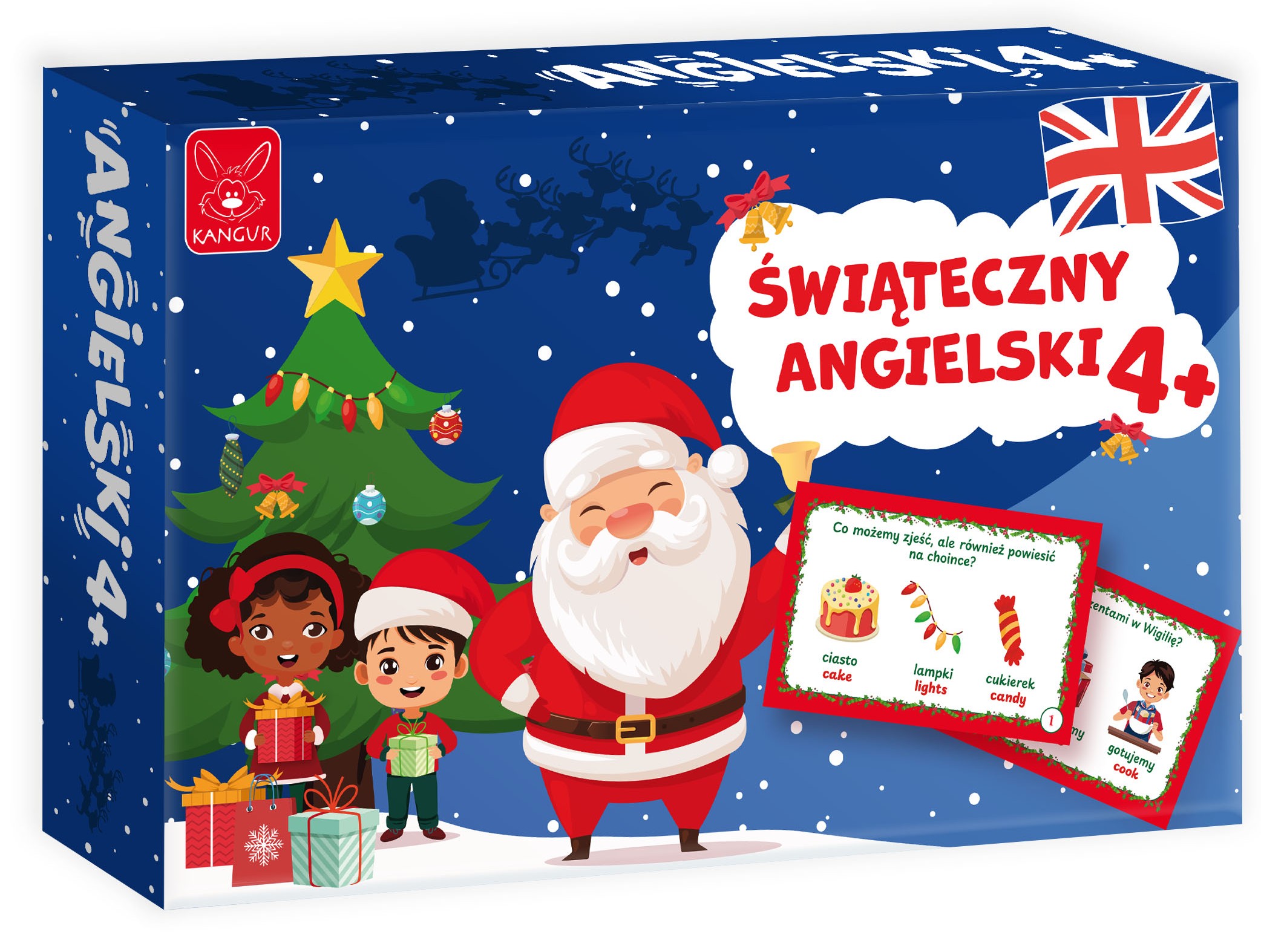 Świąteczny Angielski KANGUR — 54 ilustrowane karty do poznawania angielskich słówek