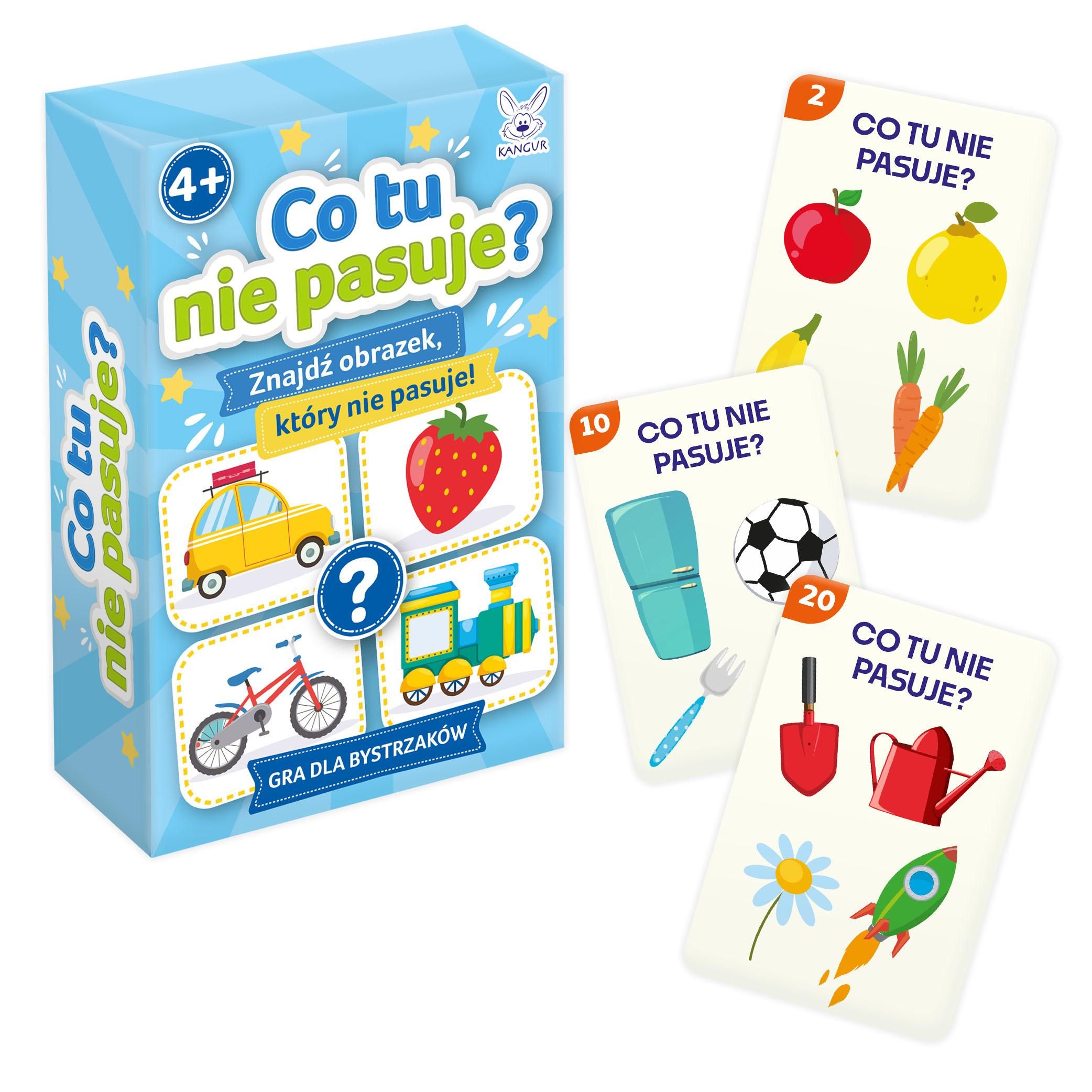 Gra edukacyjna Co tu nie pasuje? Mini KANGUR z zadaniem analizy ilustracji