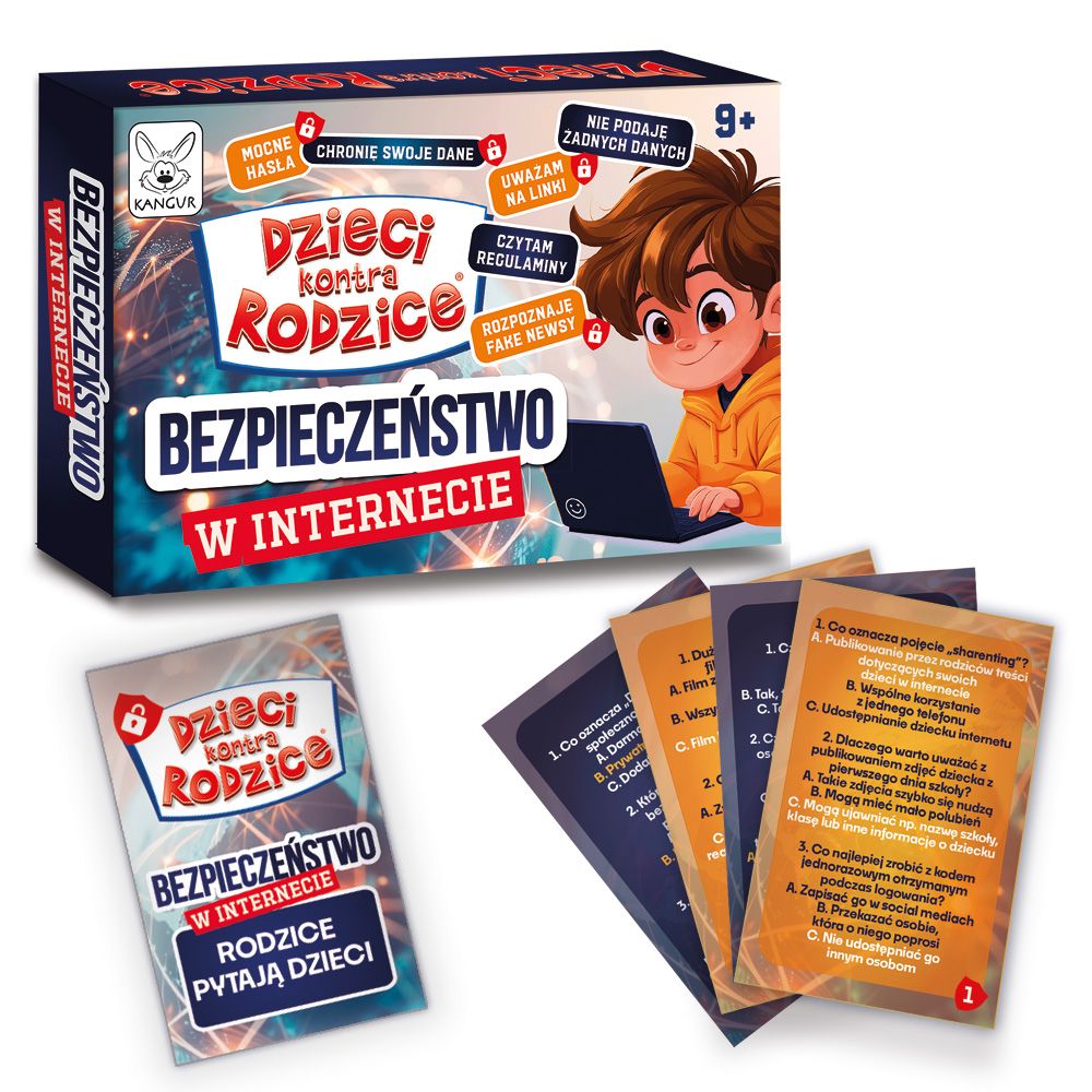 Dzieci kontra Rodzice, gra edukacyjna KANGUR o bezpieczeństwie w Internecie dla dzieci 9+.