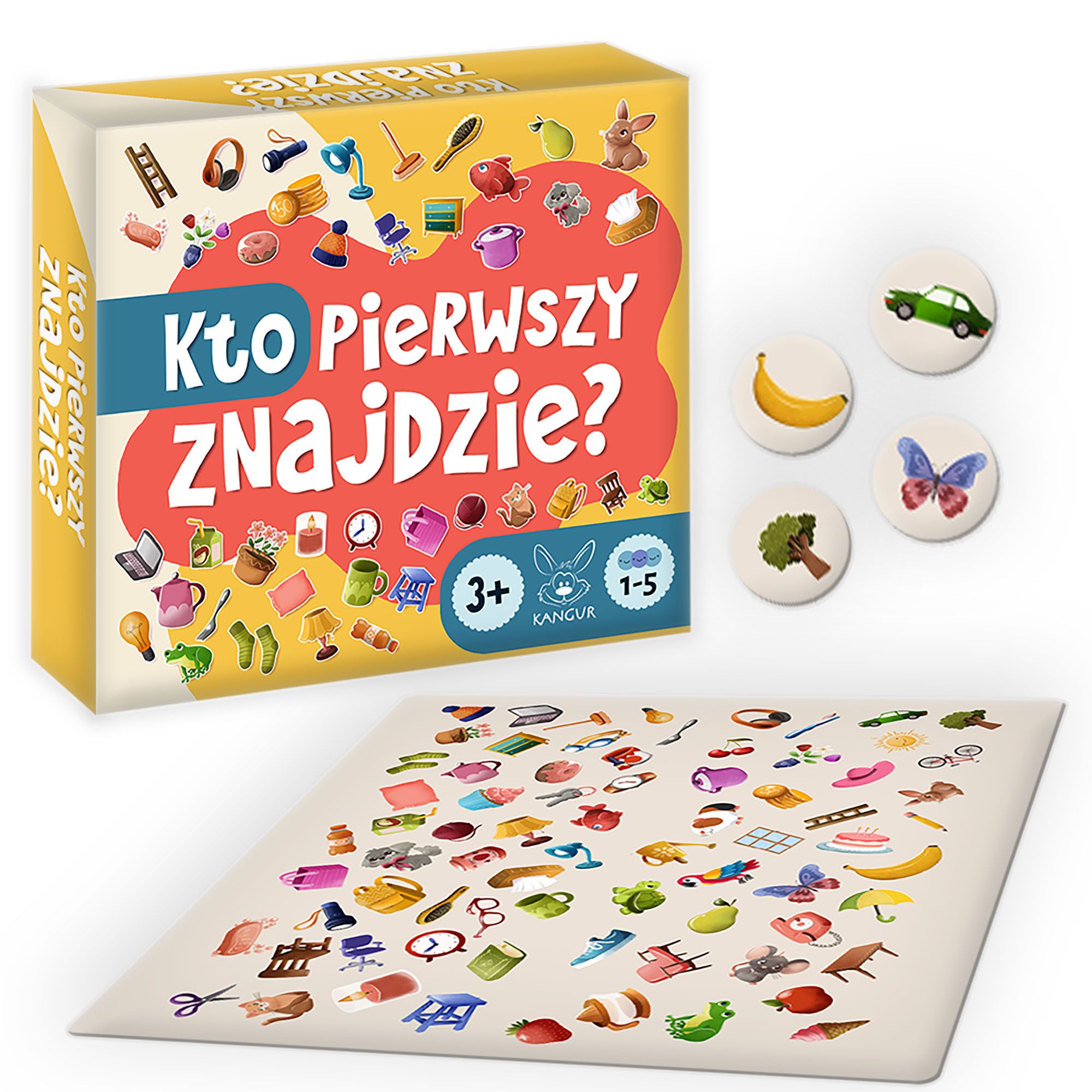 Gra Kto pierwszy znajdzie? KANGUR do wyszukiwania obrazków na planszy