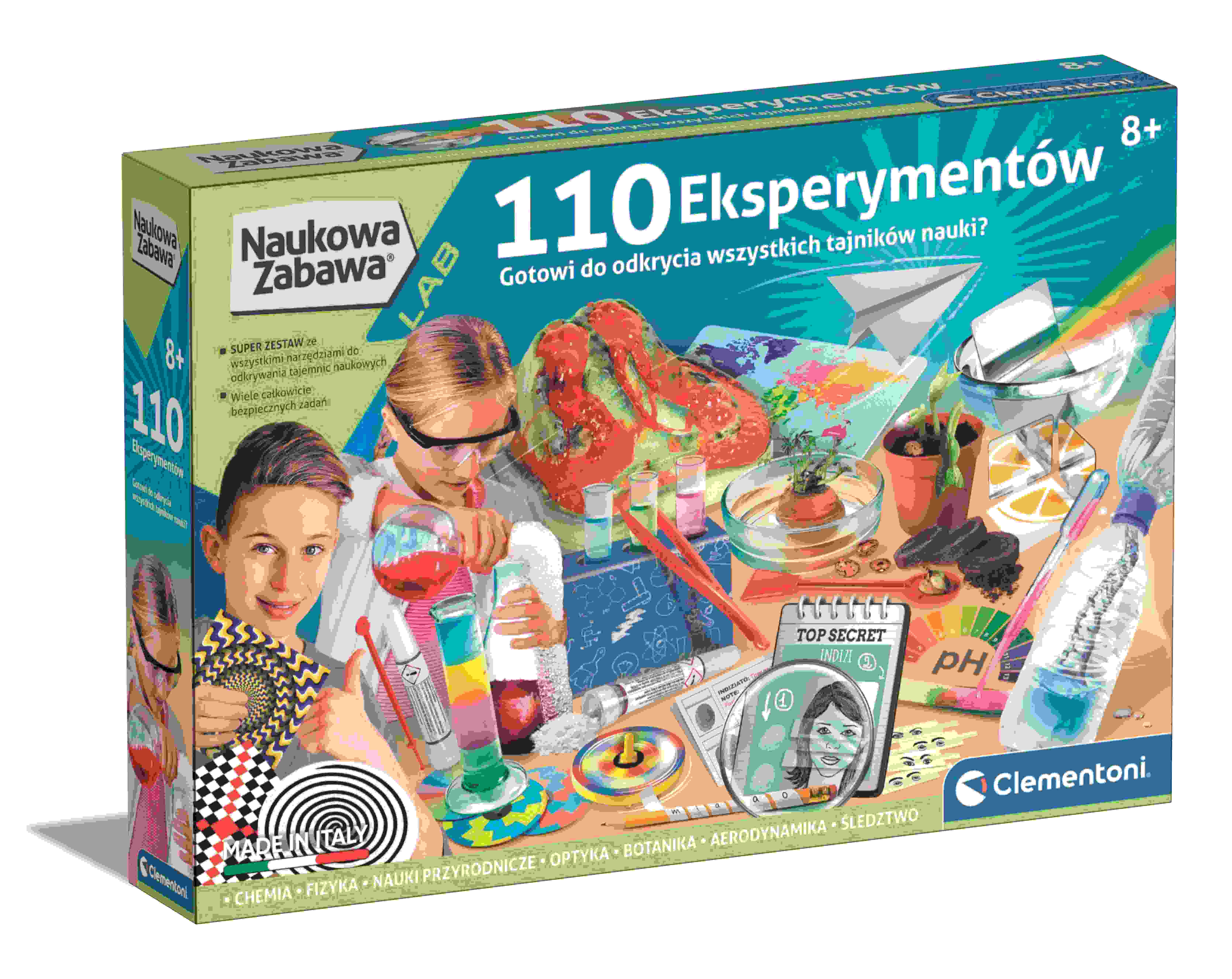 Zestaw Clementoni: 110 eksperymentów dla dzieci do nauki STEM