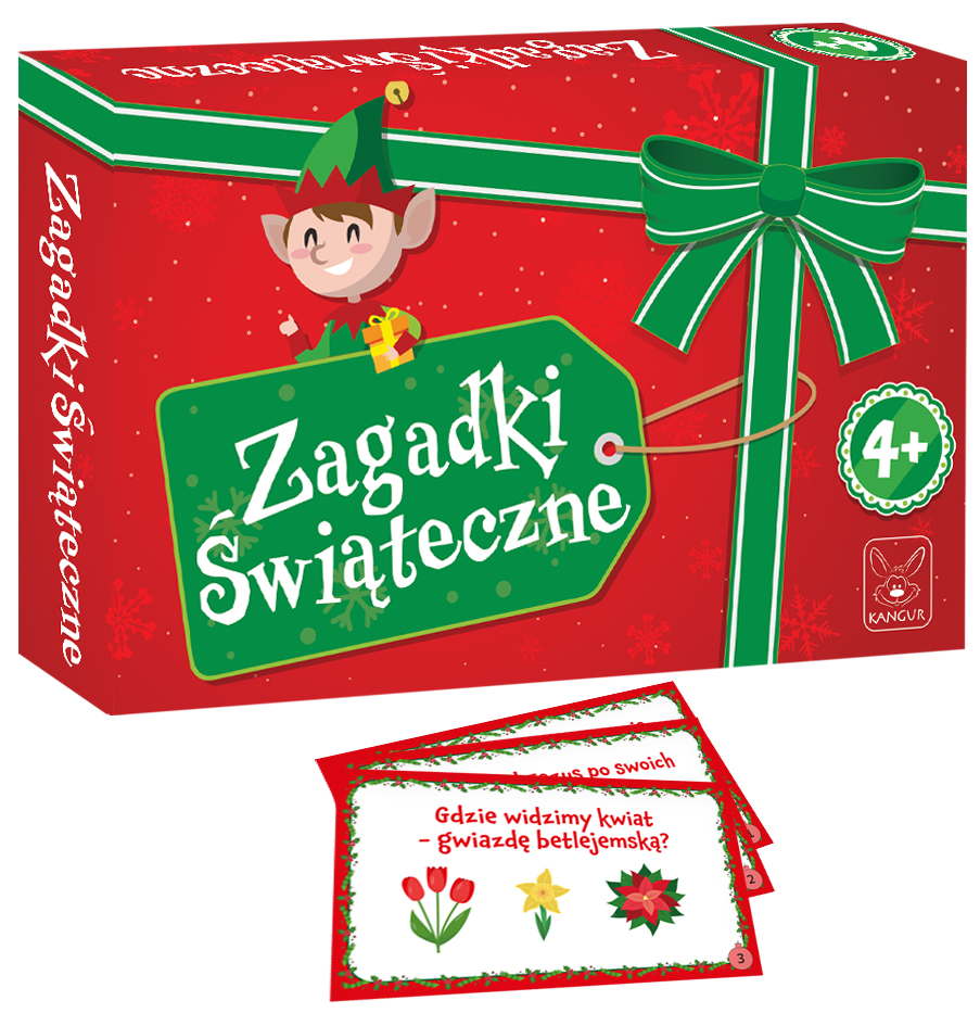 Zagadki świąteczne KANGUR dla dzieci 4+ – gra z 108 kolorowymi zagadkami obrazkowymi