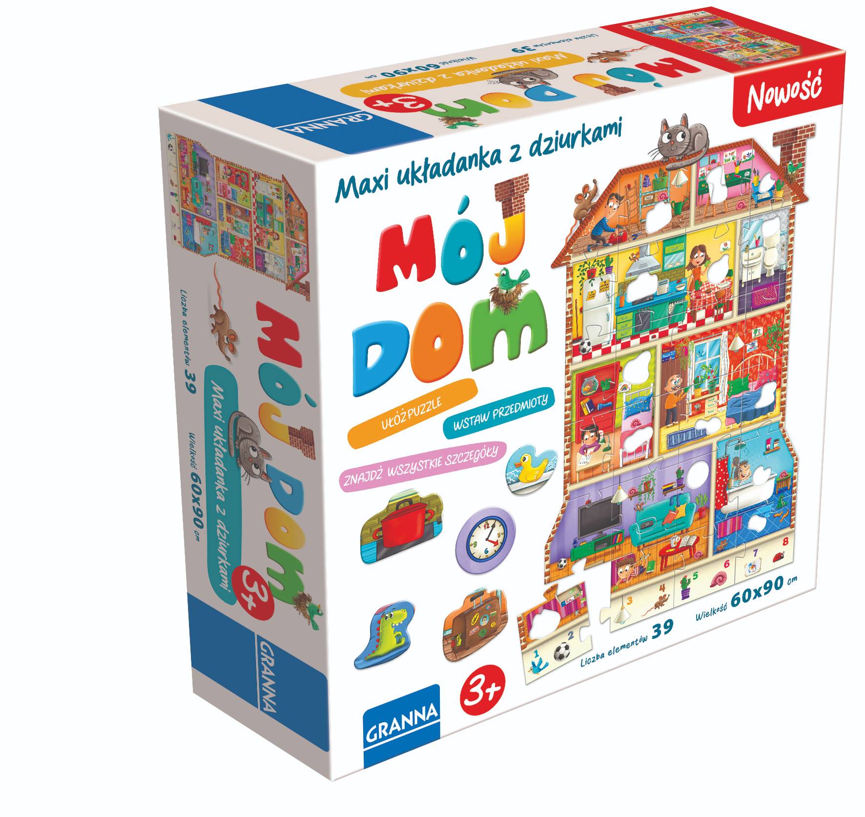 Puzzle edukacyjne Mój Dom GRANNA MAXI z 39 elementami do układania