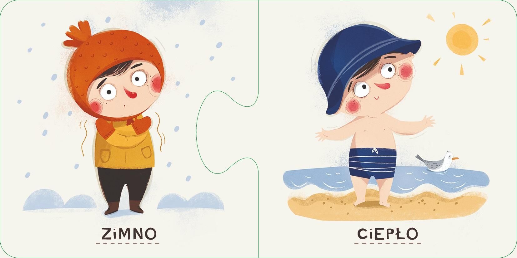Pucio i przeciwieństwa na ilustracjach do połączenia w pasujące pary