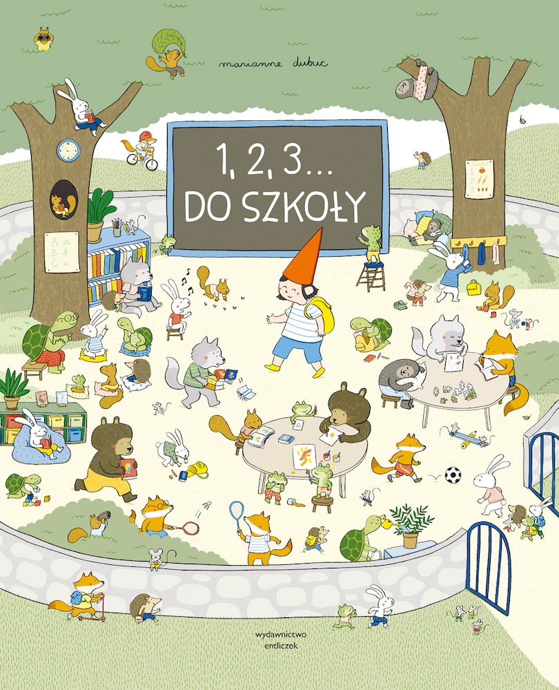 Okładka książki 1, 2, 3... do szkoły Wydawnictwa Entliczek dla dzieci