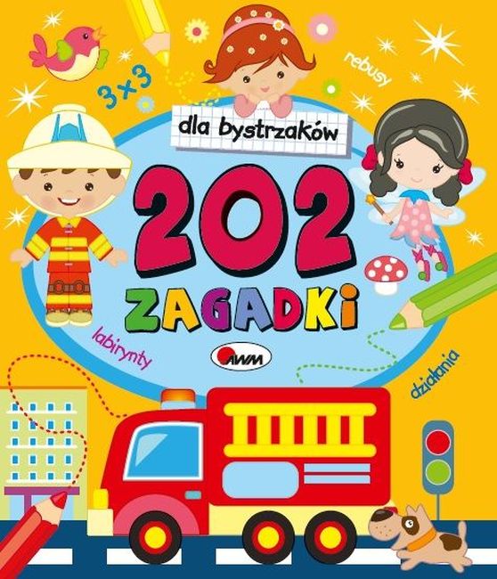 Książka 202 zagadki dla bystrzaków AWM z łamigłówkami, sudoku i zadaniami dla dzieci