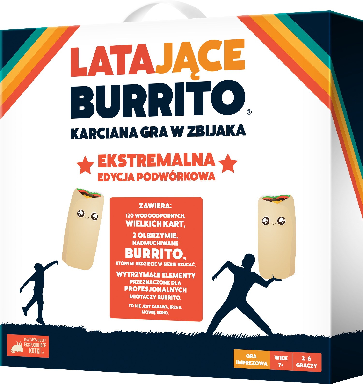 Latające Burrito REBEL, gra karciana z nadmuchiwanymi burrito do wspólnej zabawy