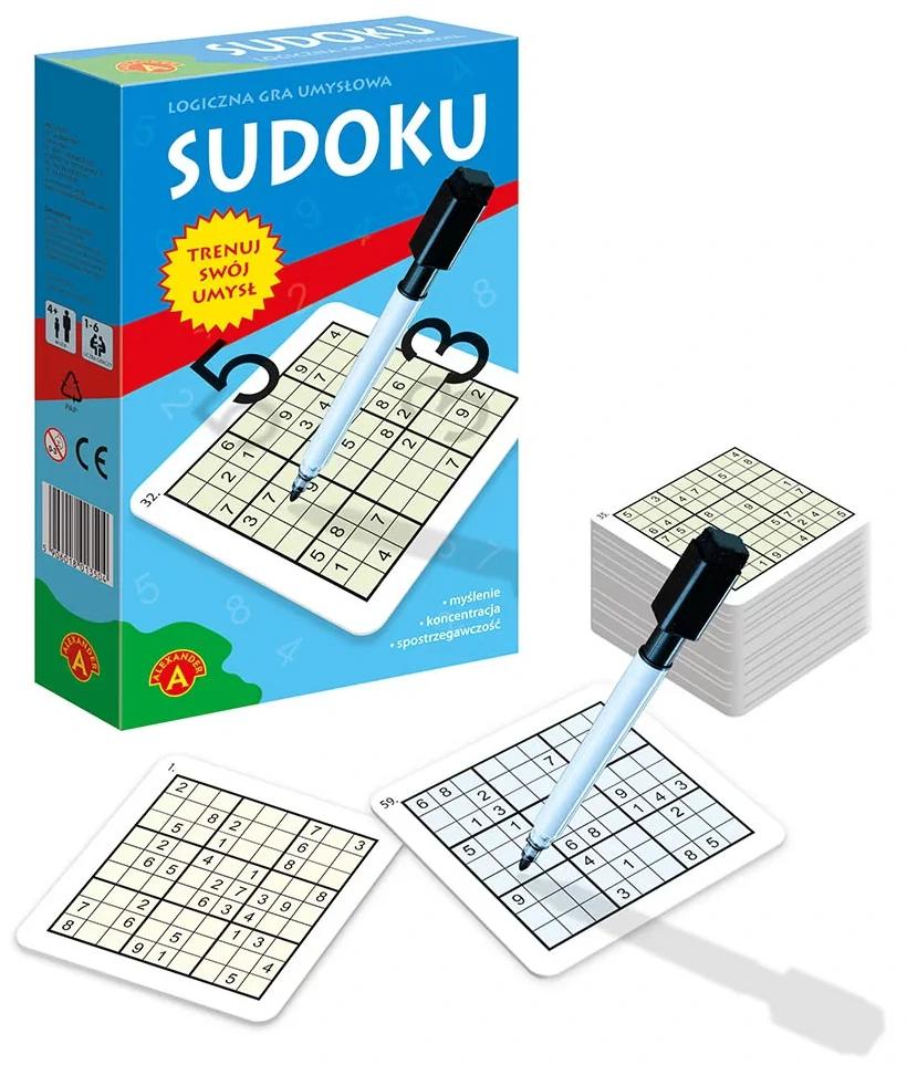 Sudoku Mini ALEXANDER GRY – gra logiczna z planszami i zmazywalnym pisakiem