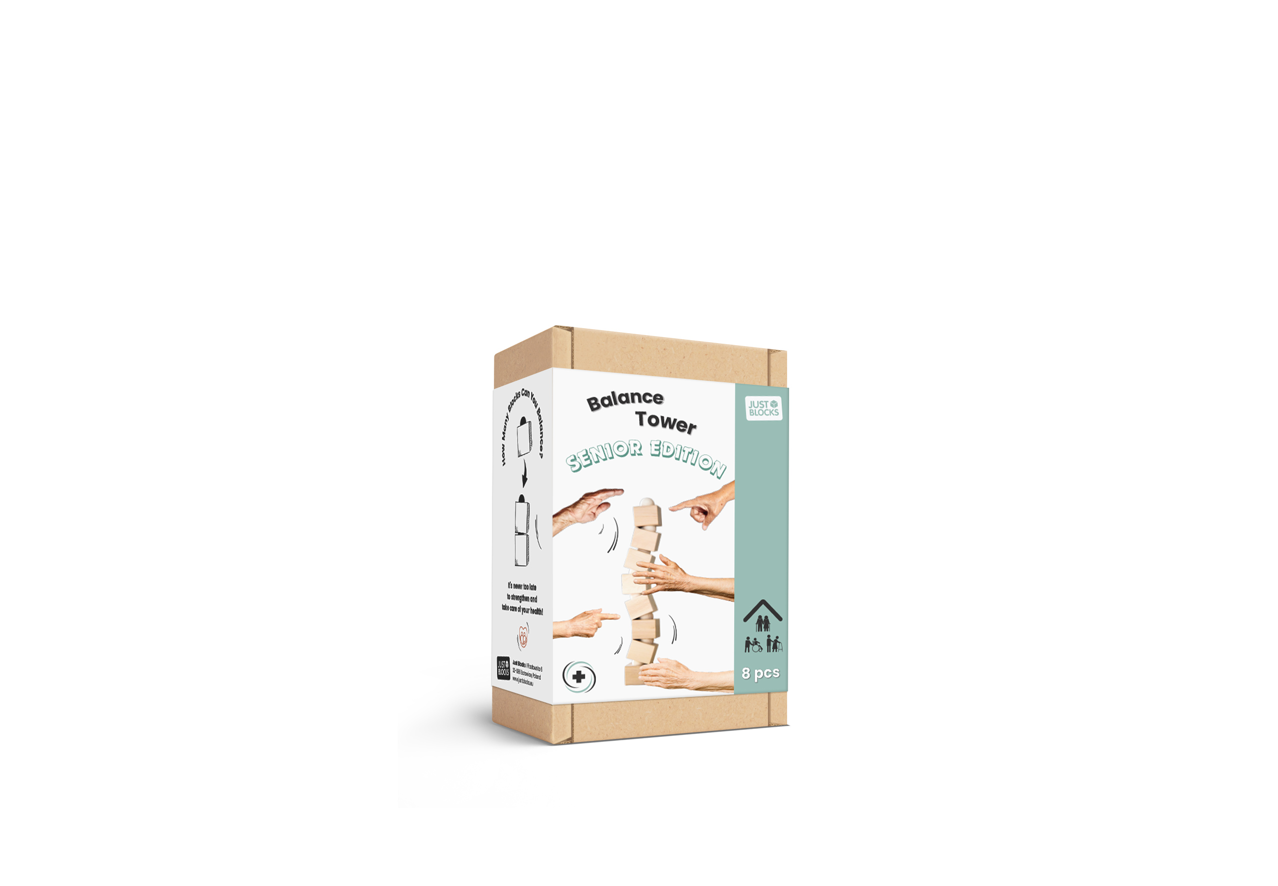 Zestaw 8-elementowy Balance Tower Senior Edition - drewniane bloki terapeutyczne do ćwiczeń manualnych