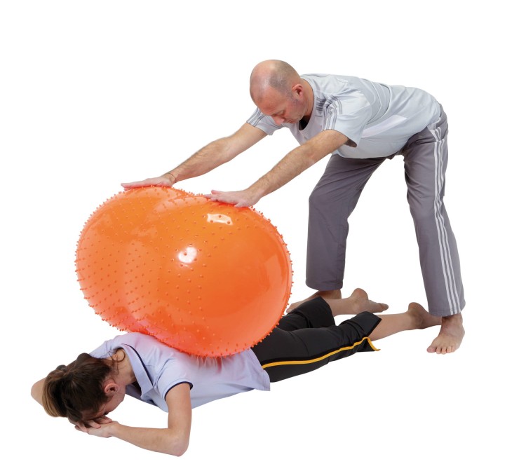 Gymnic Senso Roll - ujęcie prezentujące proporcje fasolki, długość 80 cm i maksymalną średnicę 50 cm przy produkcie nienapompowanym