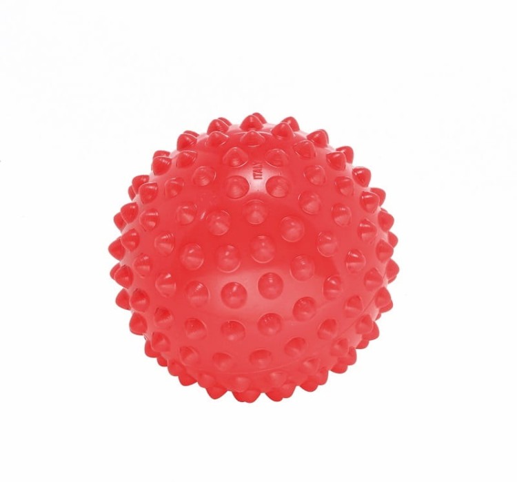 Zestaw 6 piłek Gymnic Easy Grip ustawionych obok siebie; różne kolory i rozmiar maks. Ø 11 cm pokazane z perspektywy użytkownika