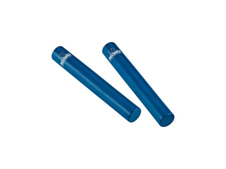 Zbliżenie na niebieski kij grzechotka RATTLE STICKS z drewna Rubber Wood długości 18 cm dla dzieci 3 plus