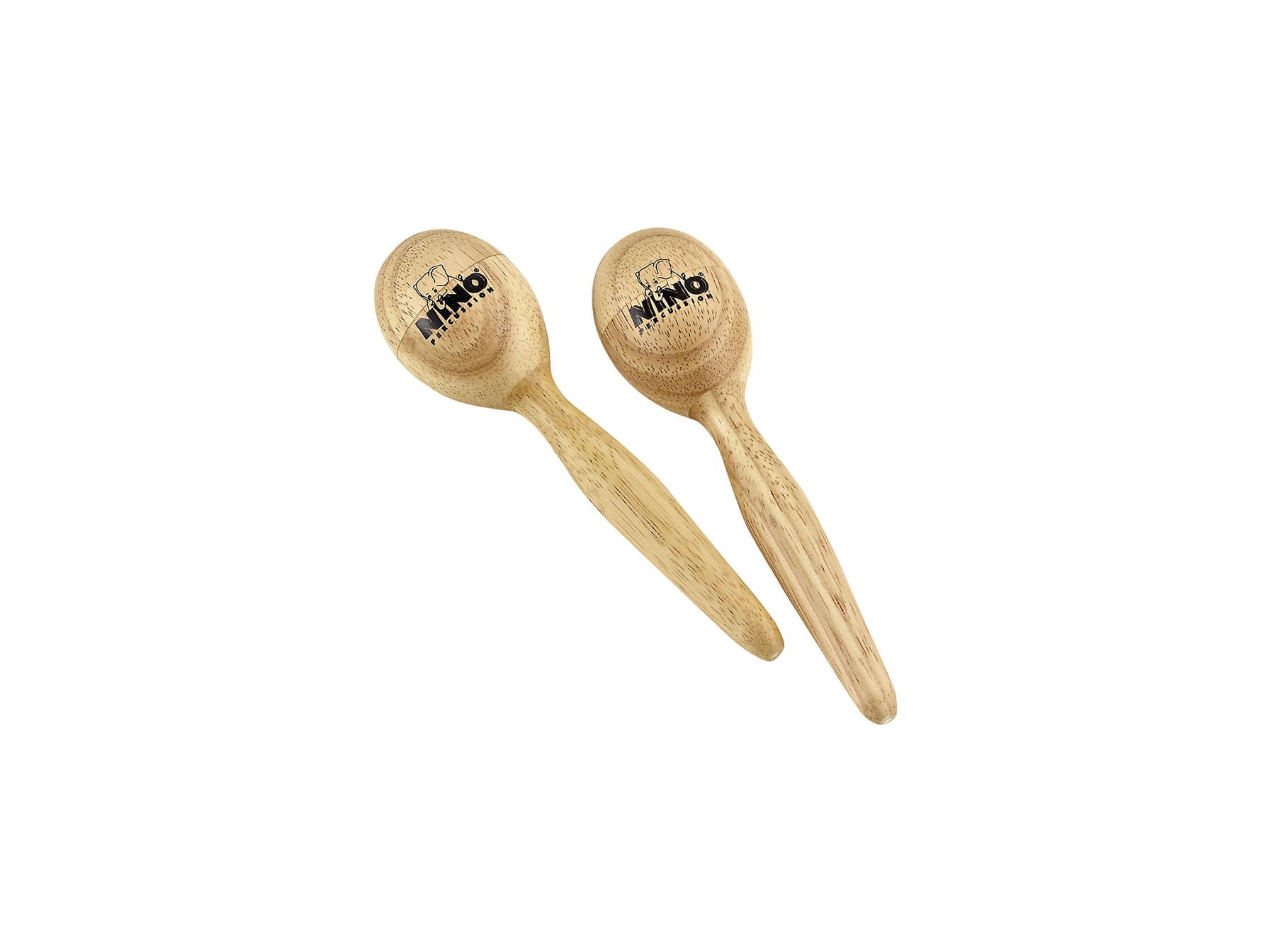 Para drewnianych marakasów NINO565 o naturalnym kolorze i ergonomicznym uchwycie, długość 16 cm