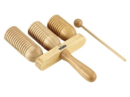 Pałeczka i ergonomiczna rączka instrumentu muzycznego NINO561 WOOD A-GO-GO dla dzieci 3+