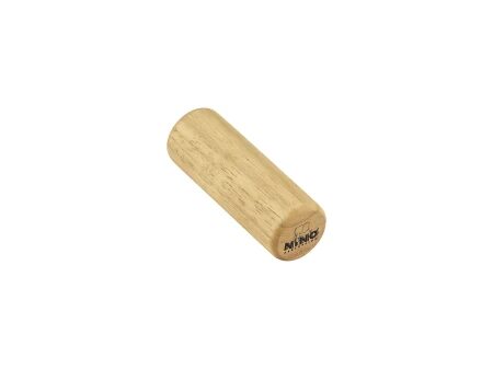 Duży walcowaty shaker NINO2 wykonany z drewna kauczukowego naturalnego koloru