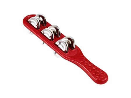 Instrument muzyczny NINO13R JINGLE STICKS z sześcioma parami niklowo-srebrnych dzwonków na plastikowej ramce