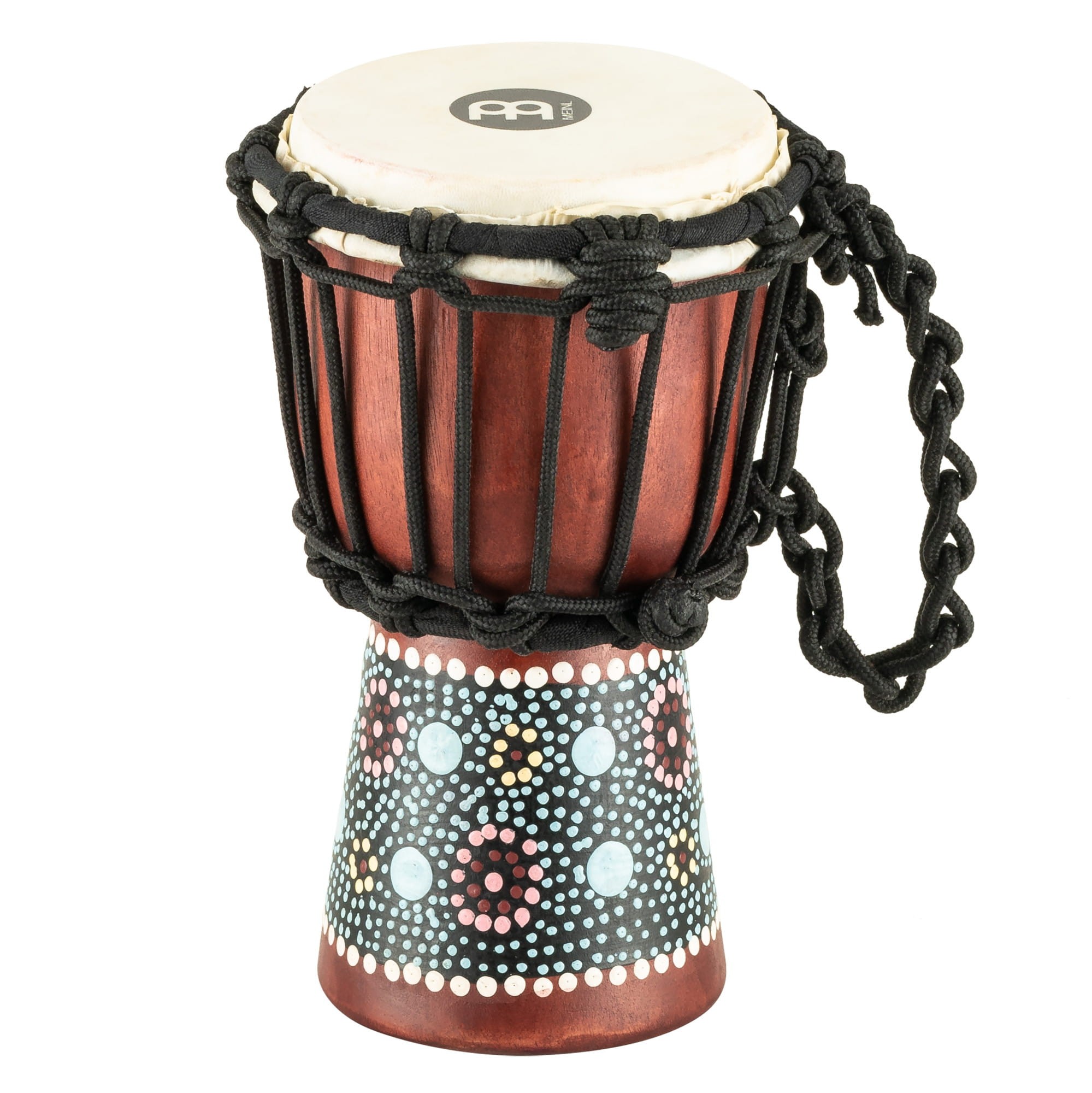 Mini bęben djembe 4 1/2 cala z ręcznie malowanym mahoniowym korpusem