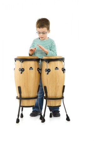 Zestaw drewnianych kong NINO Wood Conga Set 8 i 9 cali dla dzieci do edukacji muzycznej