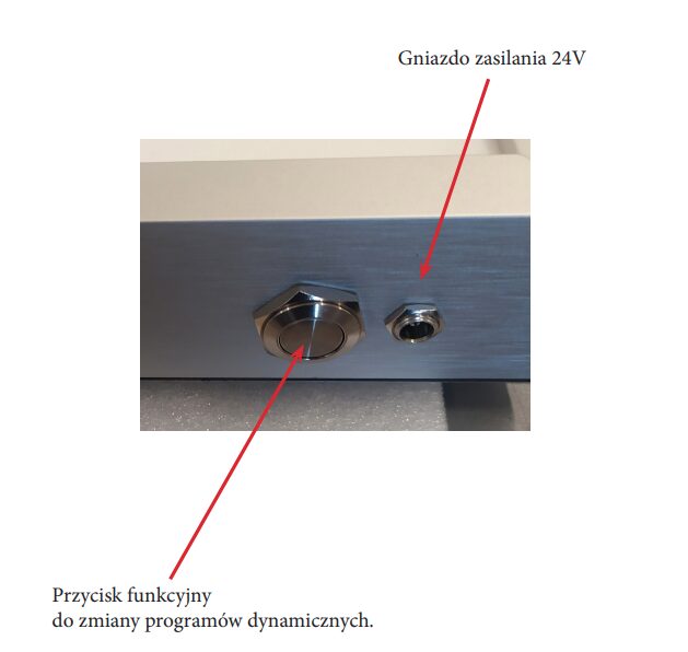 Panel SNOEZELEN SENSORIC Mini z aktywnymi diodami — pokaz programu świetlnego i pola reakcji dotykowej.