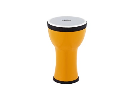 Mini djembe dla dzieci z syntetyczną powłoką, kolor lemon, profil instrumentu