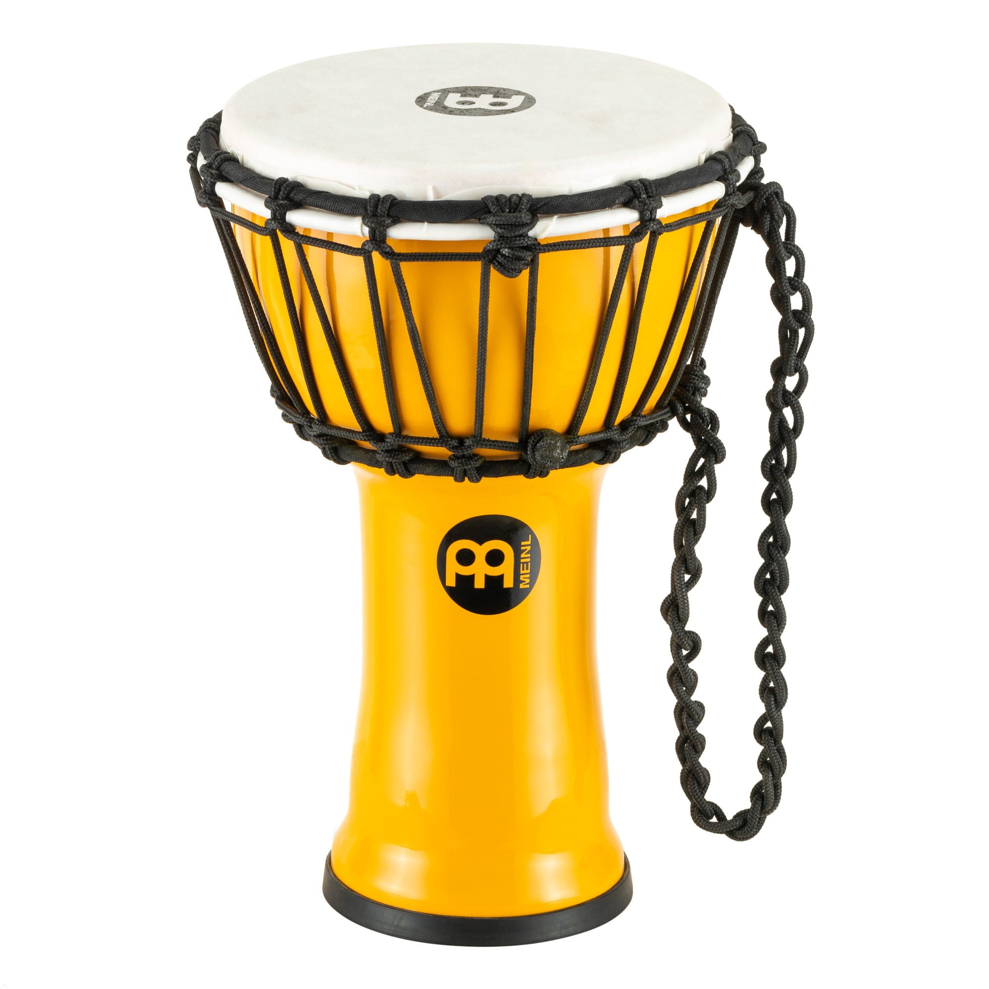 Syntetyczne djembe bęben w kolorze żółtym o średnicy 17,5 cm i wysokości 31 cm